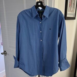 Lauren Ralph Lauren Blue Casual Button-Down Shirt